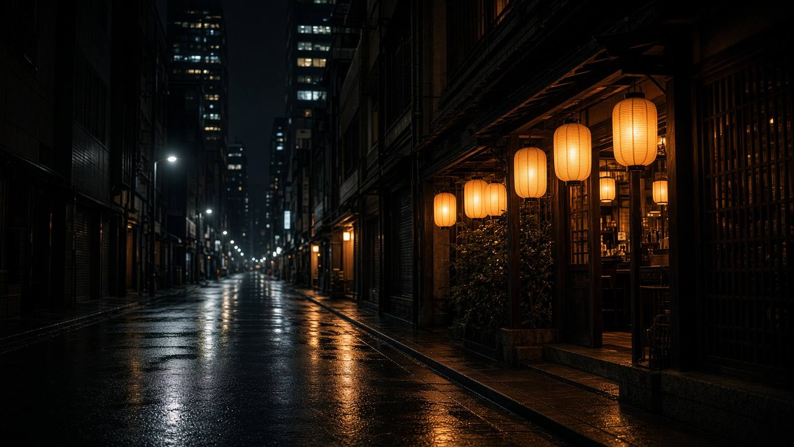 A lantern-lit street at night, used as an editorial image for planning an evening out